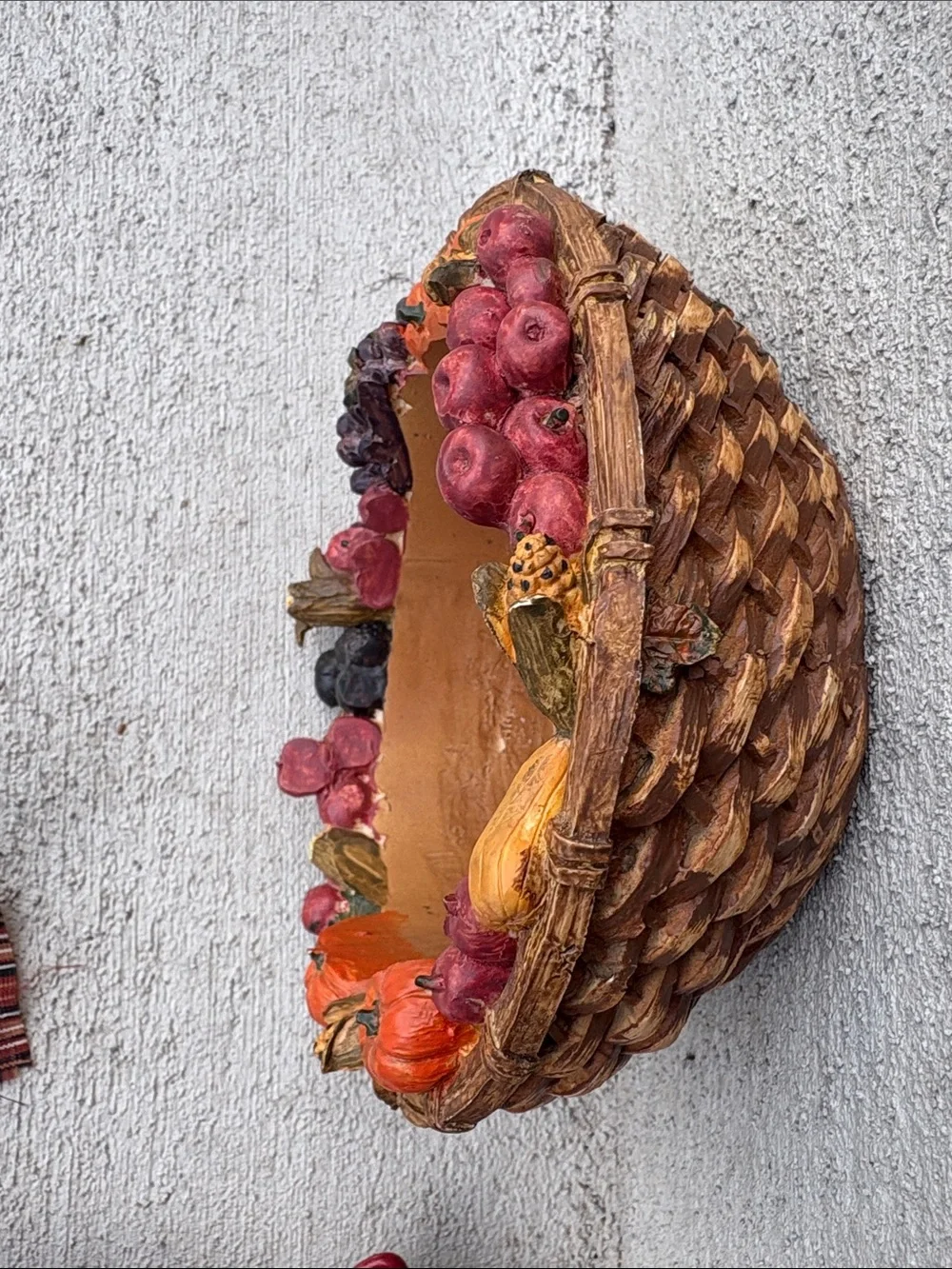 Vtg Thanksgiving Decor Lot Ceramic Leaf Dish Harvest Bowl & Wooden piece
